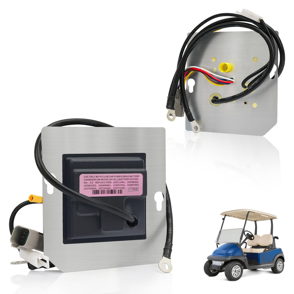 CartClan 48V OBC front view for Club Car Precedent with power management benefits