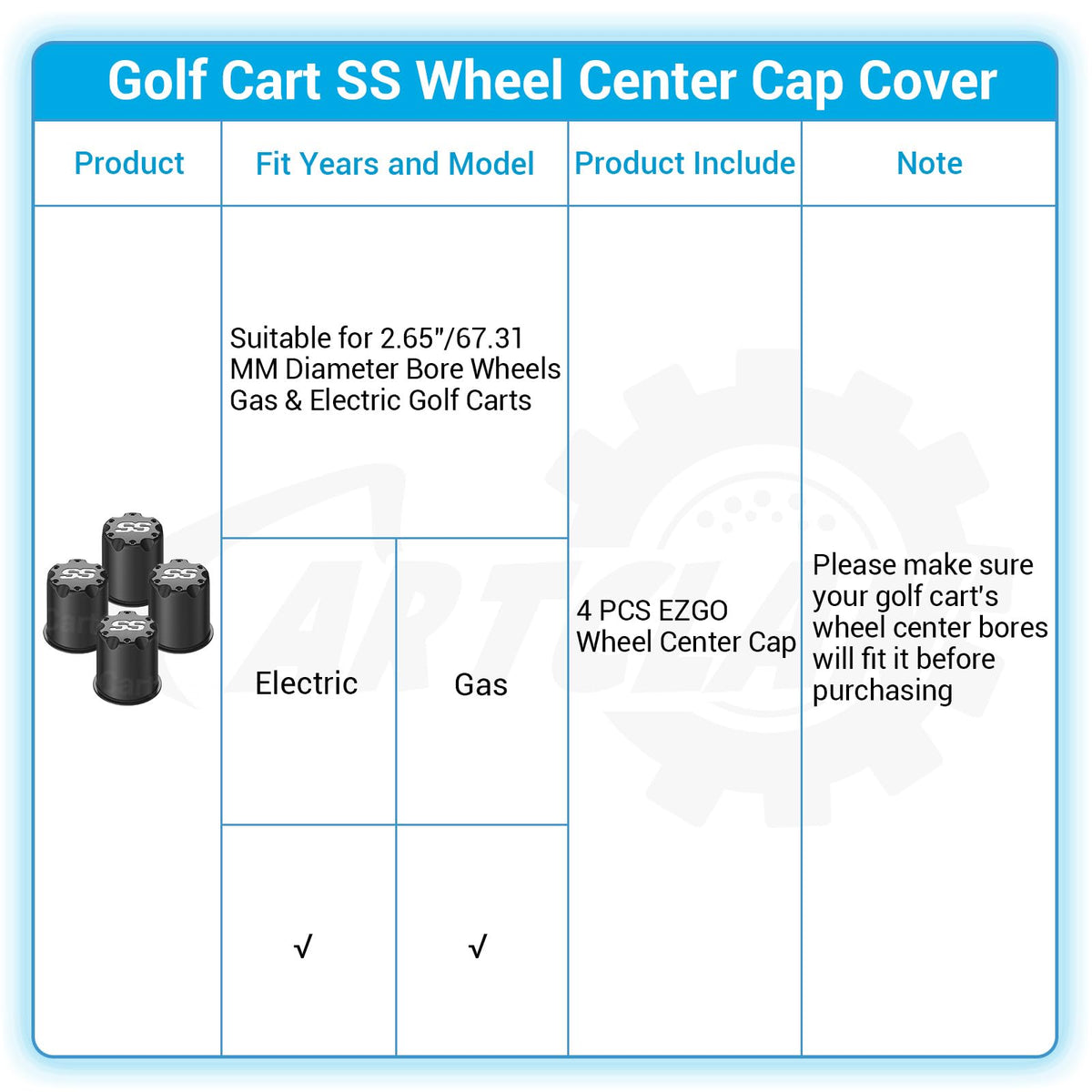 CartClan black center cap cover installed to enhance wheel aesthetics.