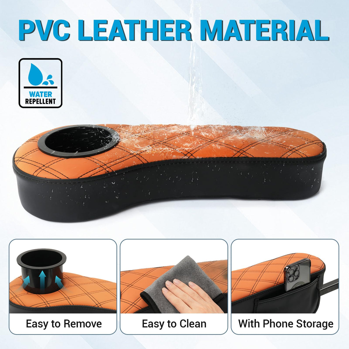 CartClan armrest features a high-density sponge interior for comfort.