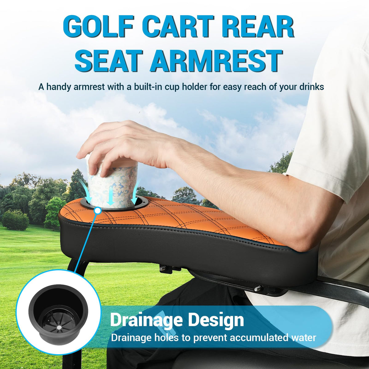 CartClan armrest includes a pocket for phone storage and small items.