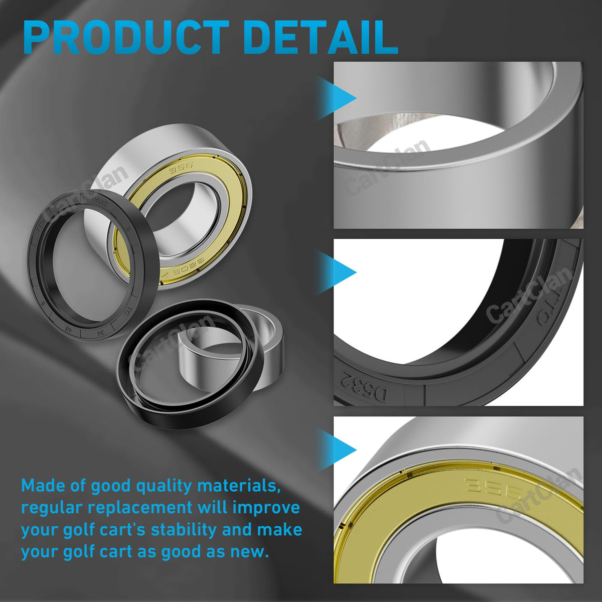 CartClan 25mm axle bushing close-up for precise, reliable fit.