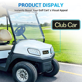 CartClan black-gold emblem enhances Club Car Tempo exterior.