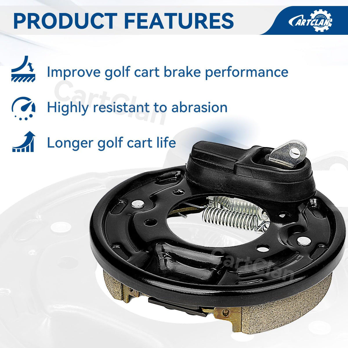 CartClan backplate and dust cover protect internal brake components.