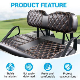 CartClan Brown stitching diamond design adds stylish interior detail.