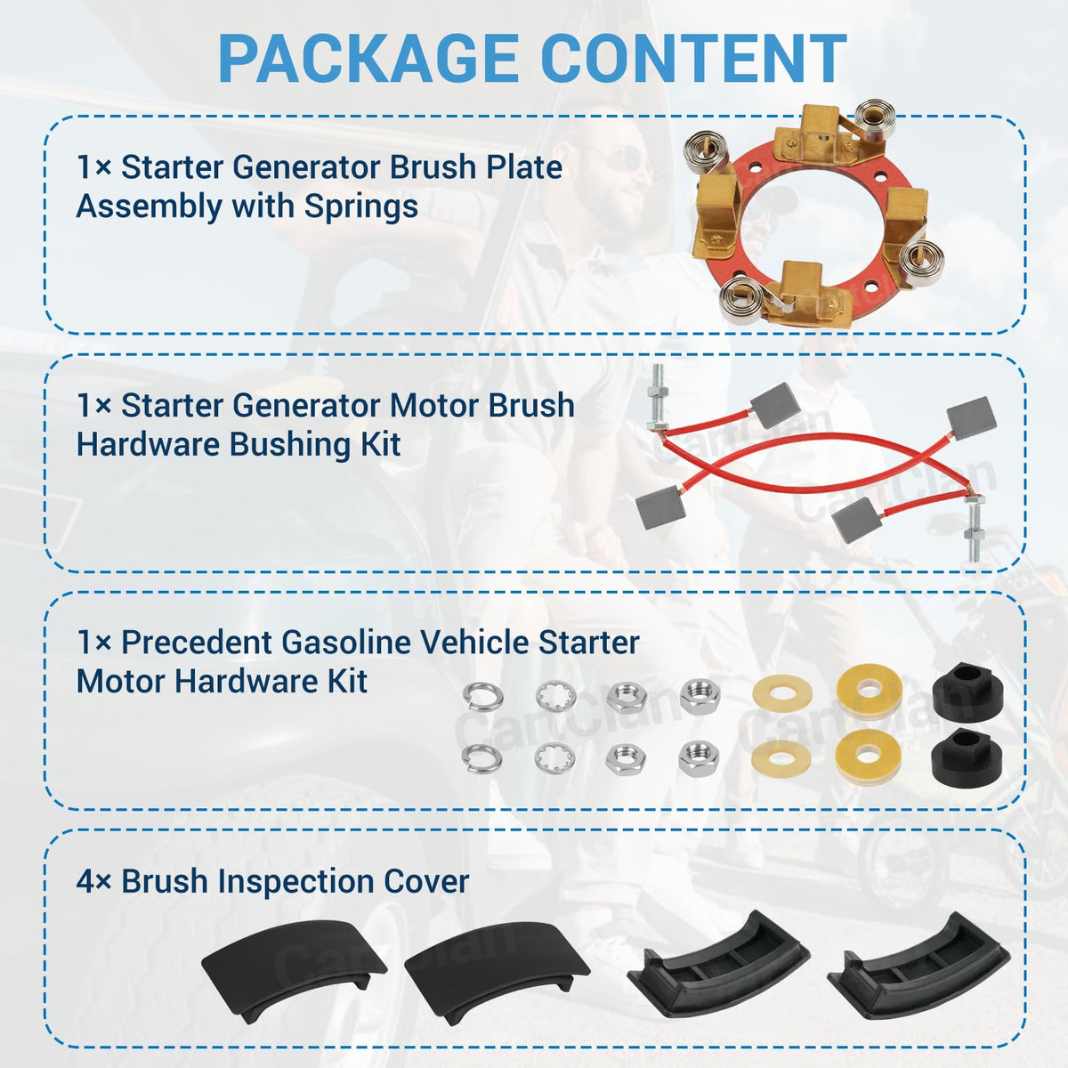 CartClan brush inspection cover enables quick maintenance checks.