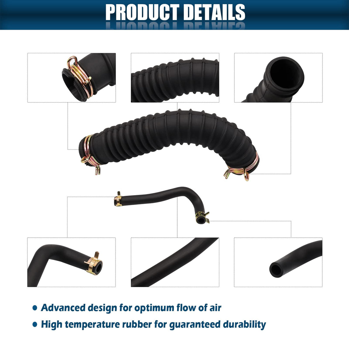 CartClan hose clamps for air intake; quick, secure installation.
