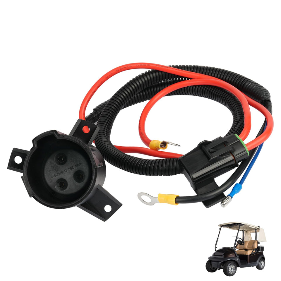 CartClan charger receptacle assembly showing secure connection for 2014-UP Club Car.