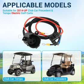 CartClan club car charger receptacle harness illustrating easy installation.
