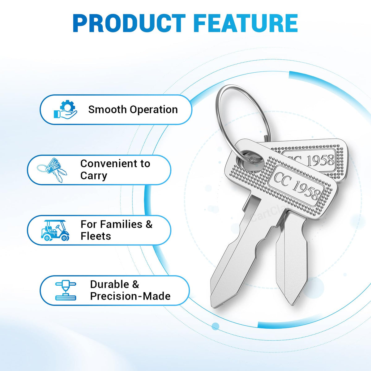 CartClan DS ignition keys for Club Car DS models