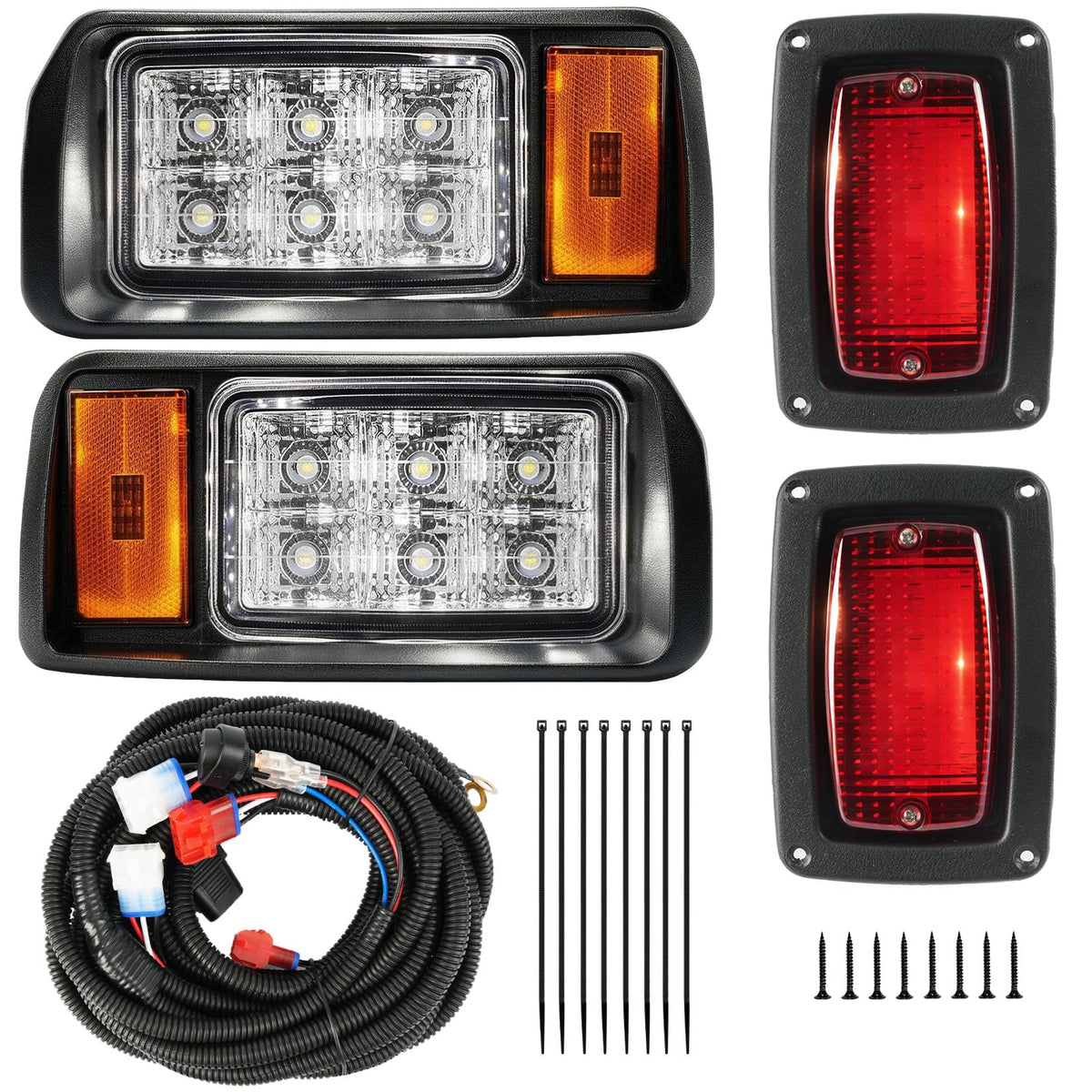 CartClan Club Car DS LED headlights provide factory-style illumination for night driving.