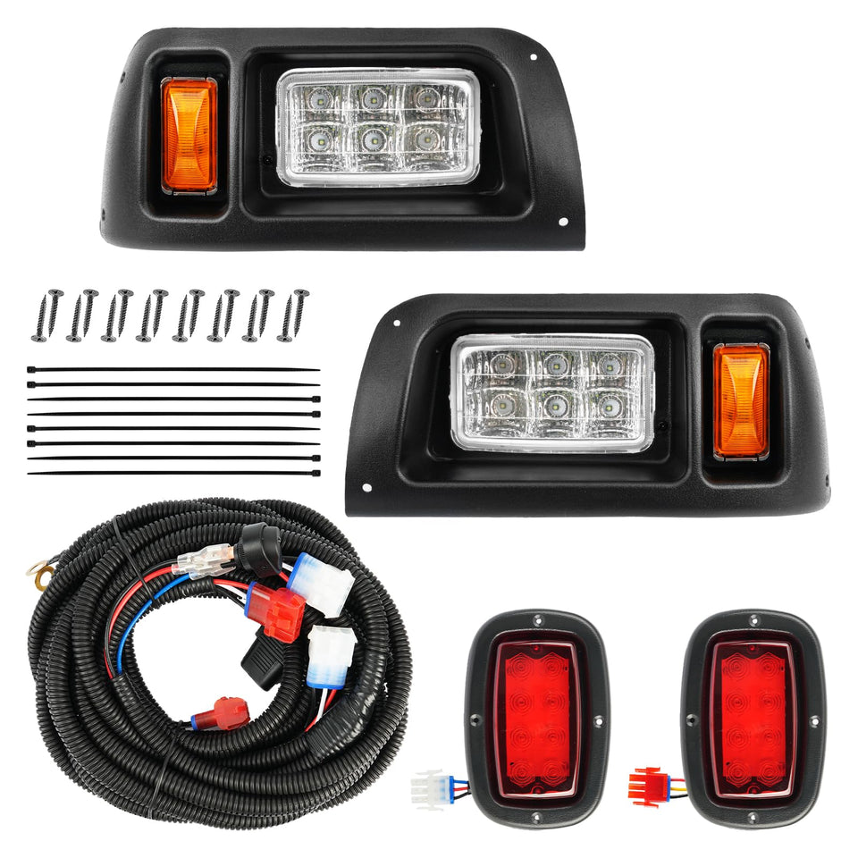 CartClan Club Car DS LED headlights provide bright night visibility for safer night rides.
