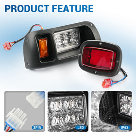 CartClan Club Car DS LED taillights improve rear signaling on dim trails.