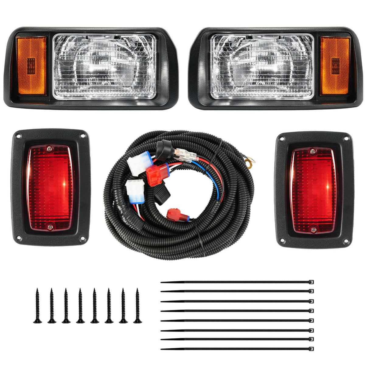 CartClan Club Car DS light kit headlights provide bright illumination for safe night driving.