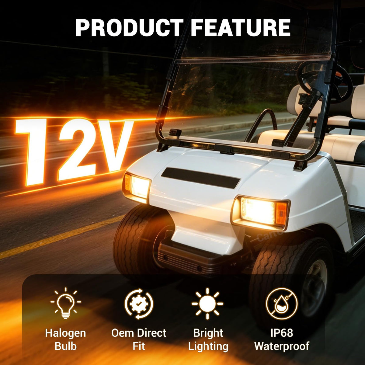 CartClan Club Car DS light kit taillights enhance rear visibility in low light conditions.