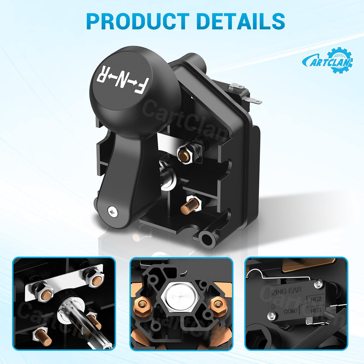 CartClan Club Car DS switch handle installation view for easy replacement.
