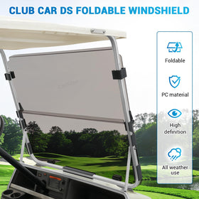 CartClan foldable windshield design enhances summer air circulation.