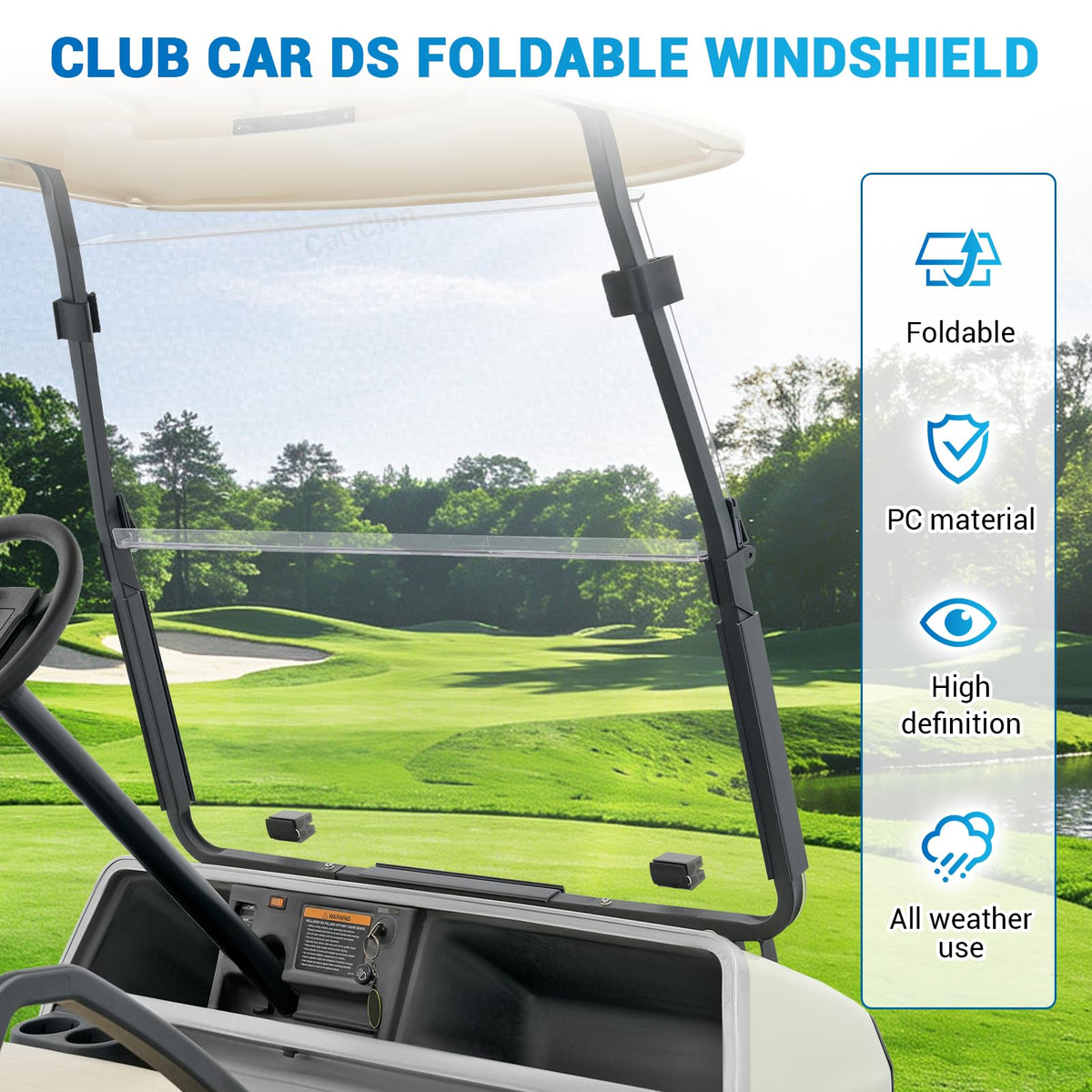 CartClan DS windshield made from PC material for strength