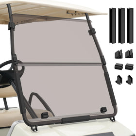 CartClan Club Car DS tinted foldable windshield improves airflow and visibility