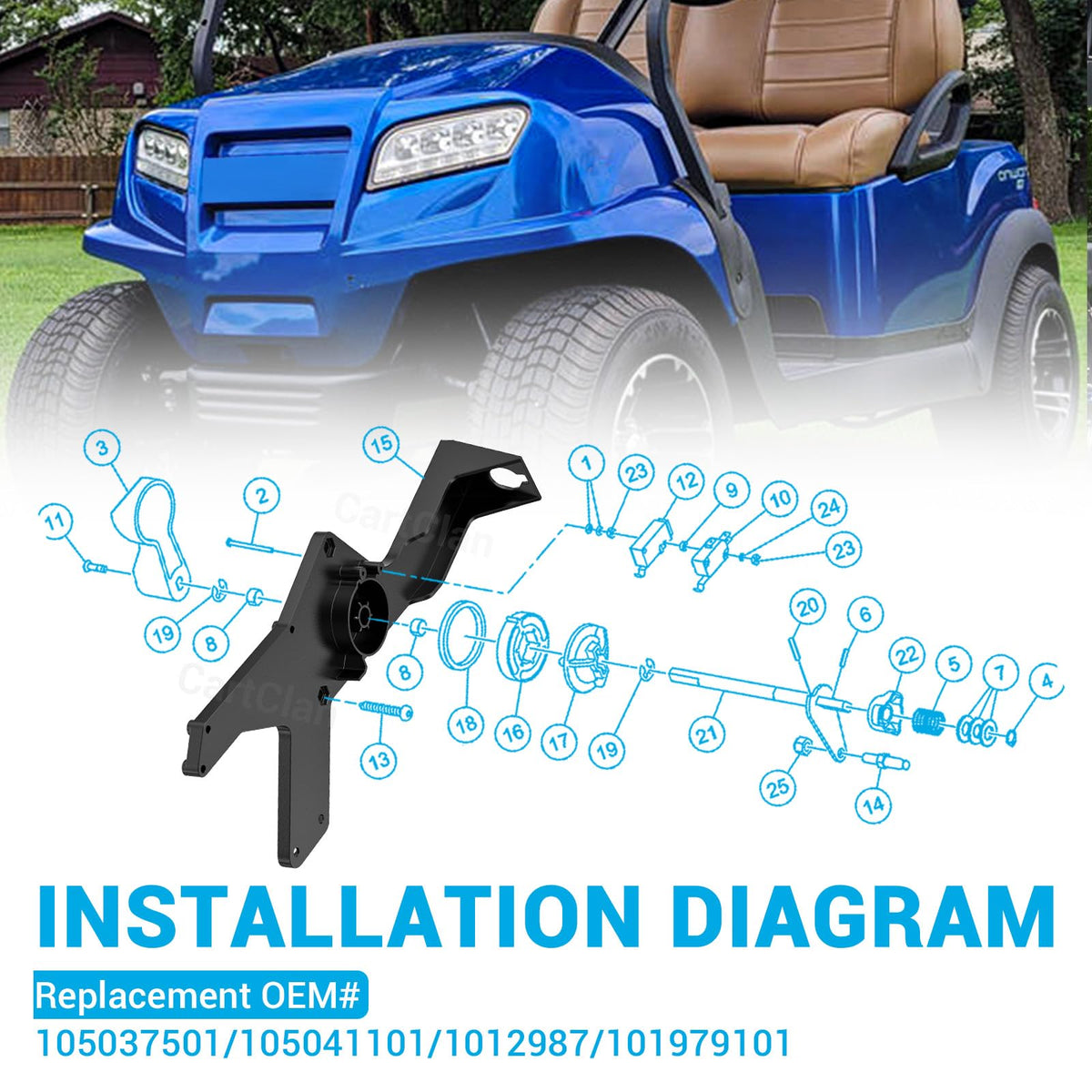 CartClan installation progress on a golf cart dash area.