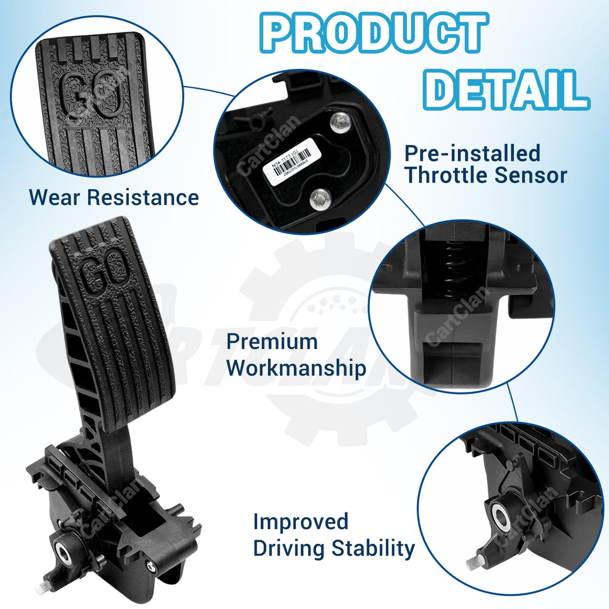 CartClan Club Car Precedent-compatible accelerator pedal installation