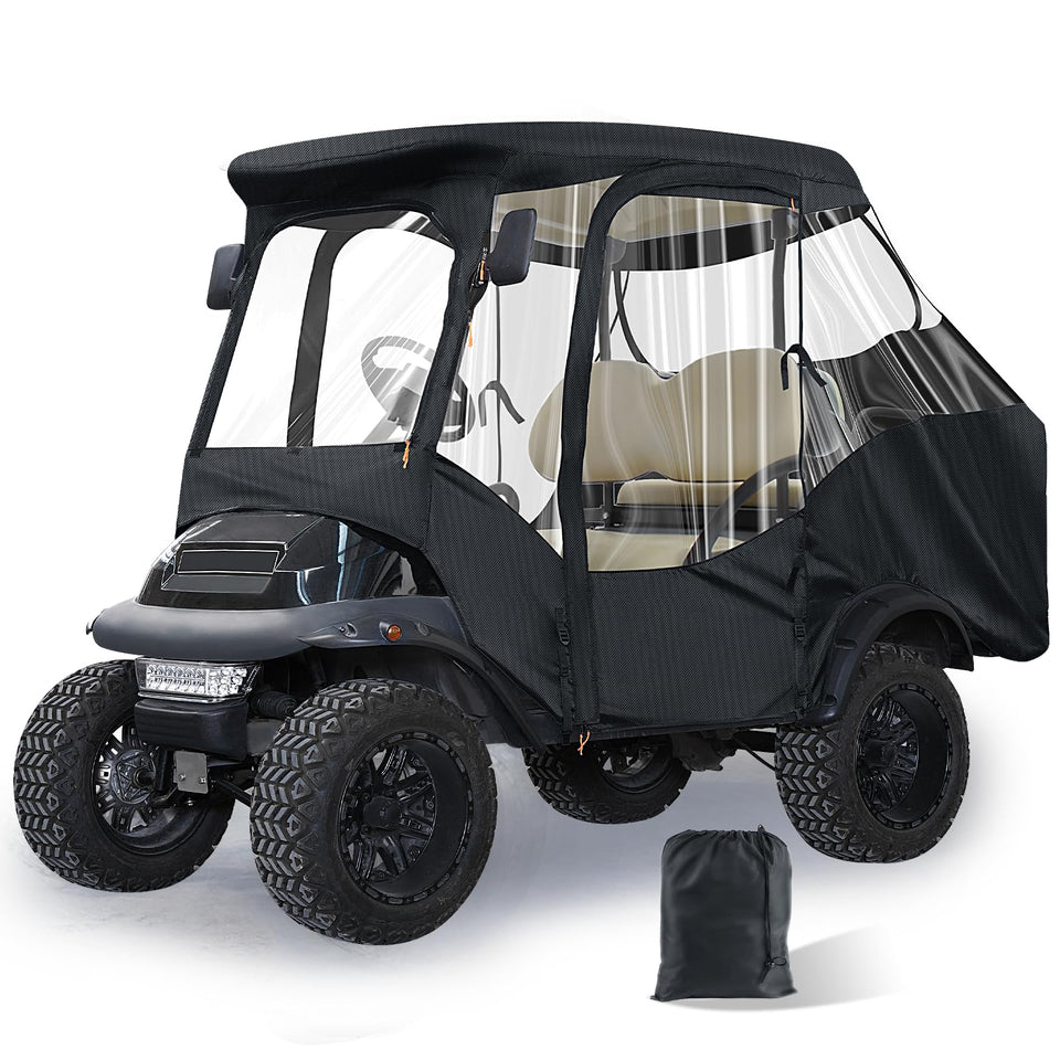 CartClan Club Car Precedent enclosure front view keeps the cart dry in rain