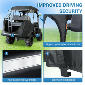CartClan Club Car Precedent Enclosure metal buckles secure a snug fit