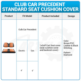 CartClan Club Car Precedent seat cushion protection with stylish stitching