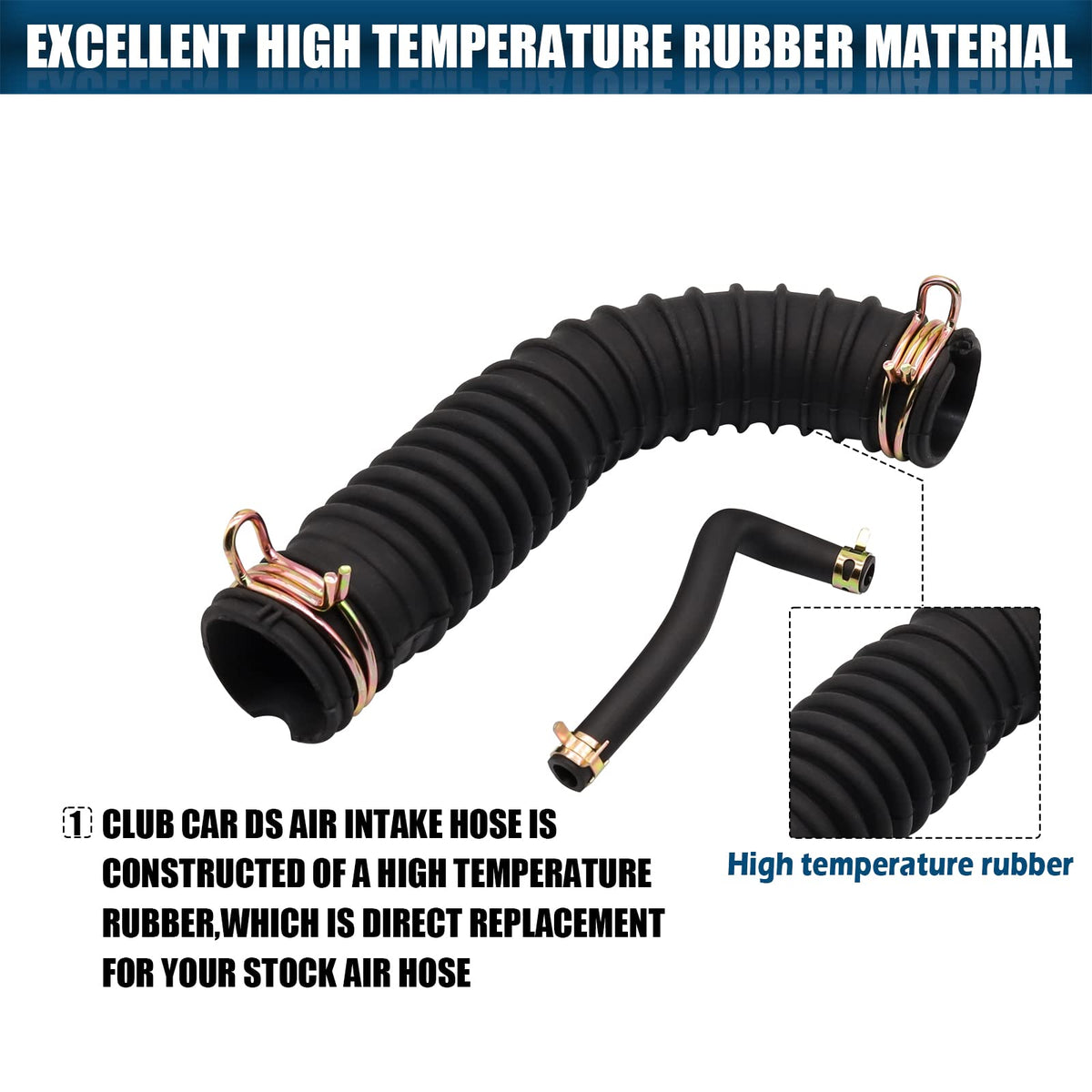 CartClan crankcase vent tube for Club Car DS; maintains reliable ventilation.