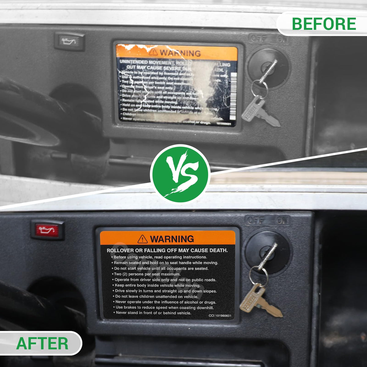 CartClan dashboard decal for Club Car DS interior styling upgrade