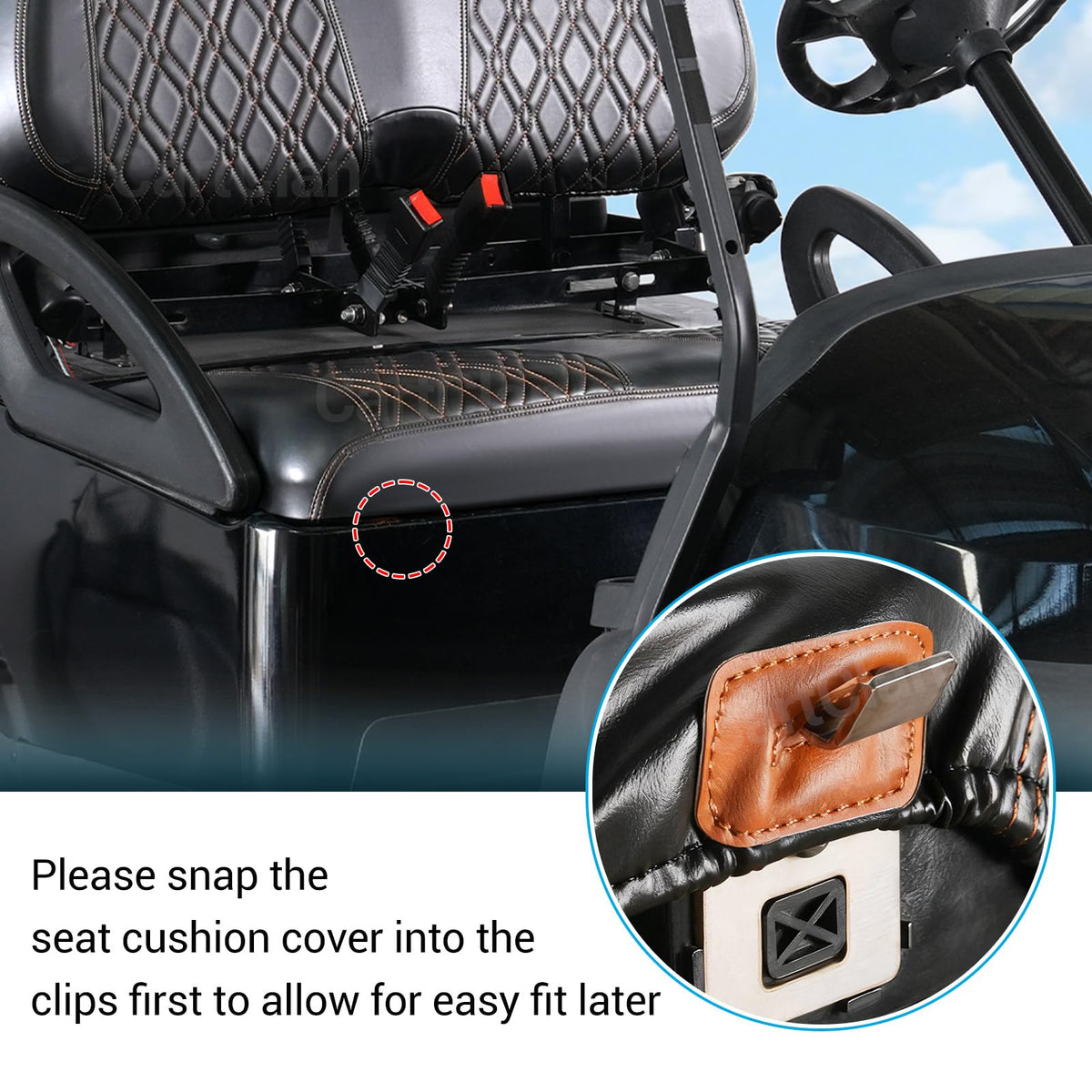 CartClan Diamond-texture design refreshes your golf cart interior