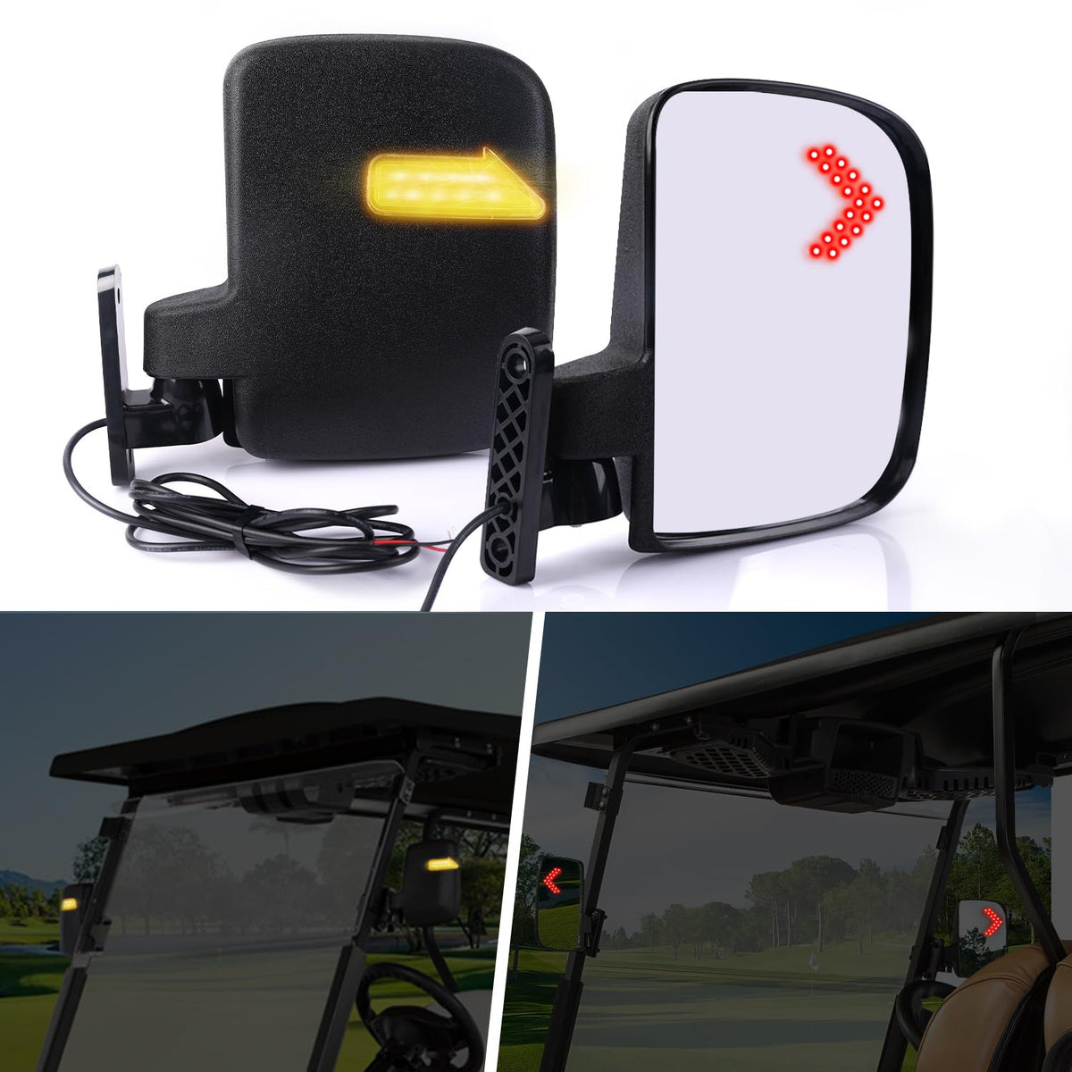 CartClan driver-side mirror with turn signals enhances side visibility