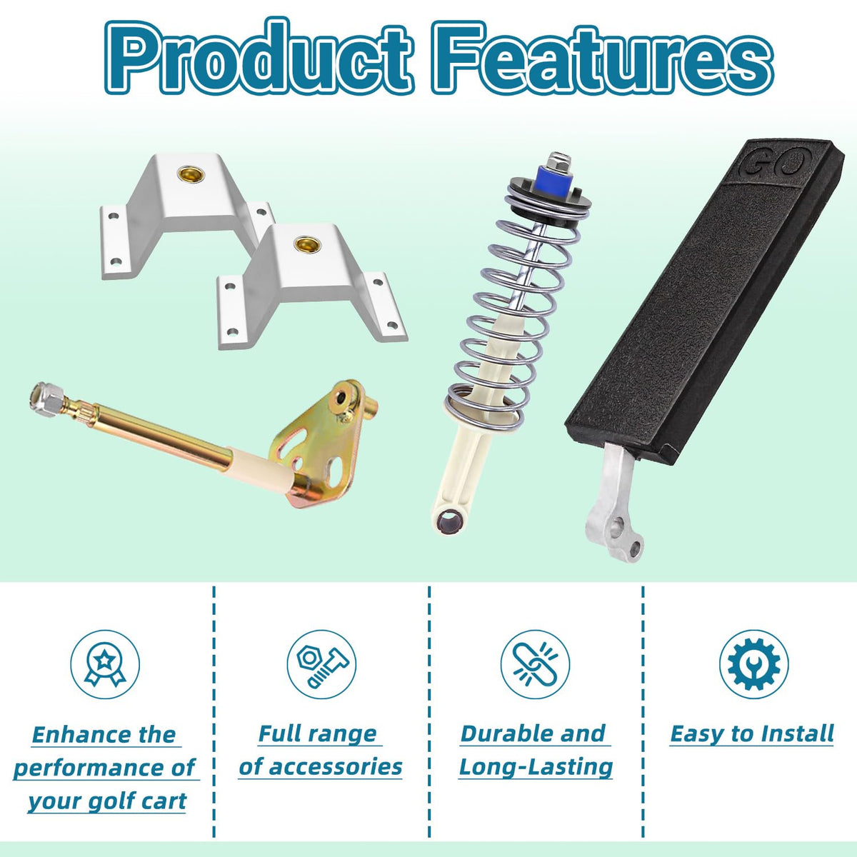 CartClan DS pivot rod assembly enables smooth pedal action.