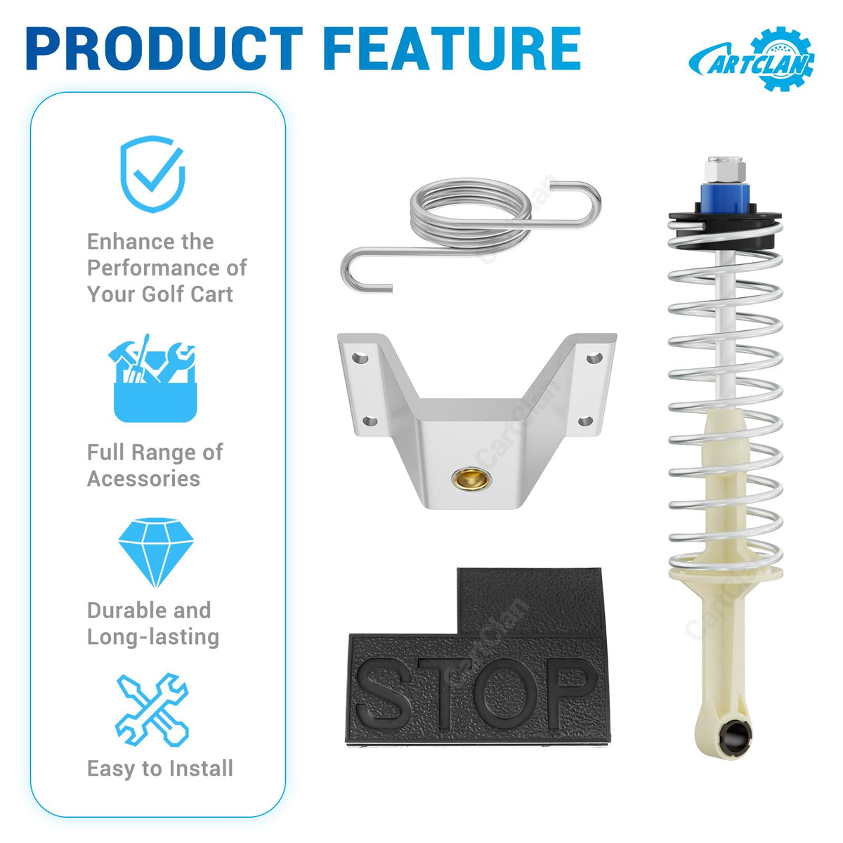 CartClan golf cart brake pedal stop blocks for reliable pedal action.