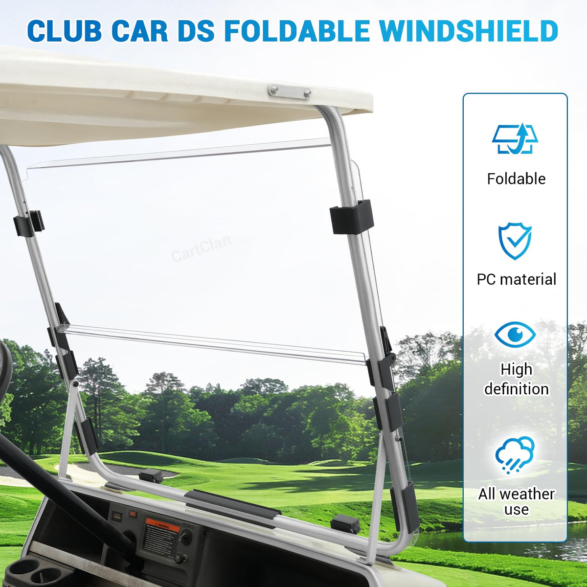 CartClan DS windshield folding action for compact storage and airflow