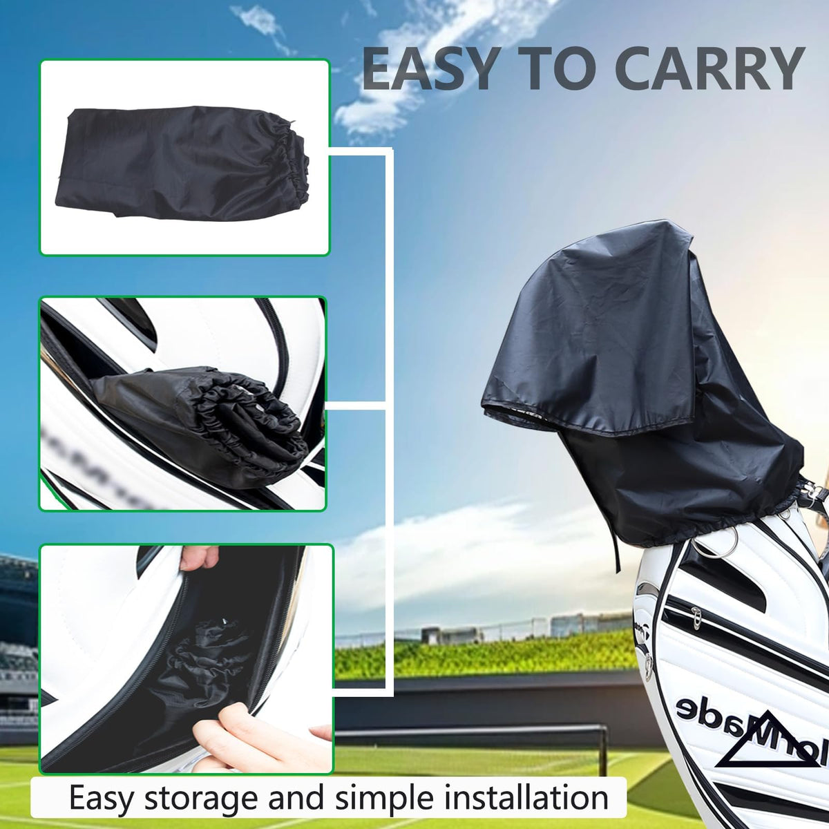 CartClan durable waterproof rip-stop nylon provides weather resistance.
