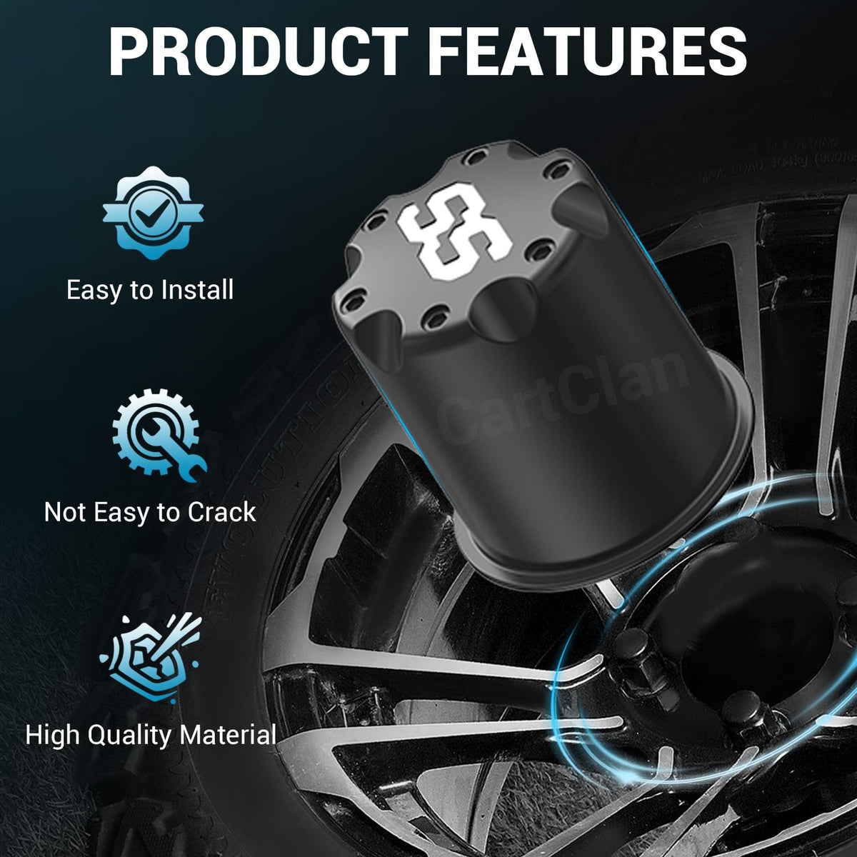 CartClan EZGO 70mm bore compatibility shown.