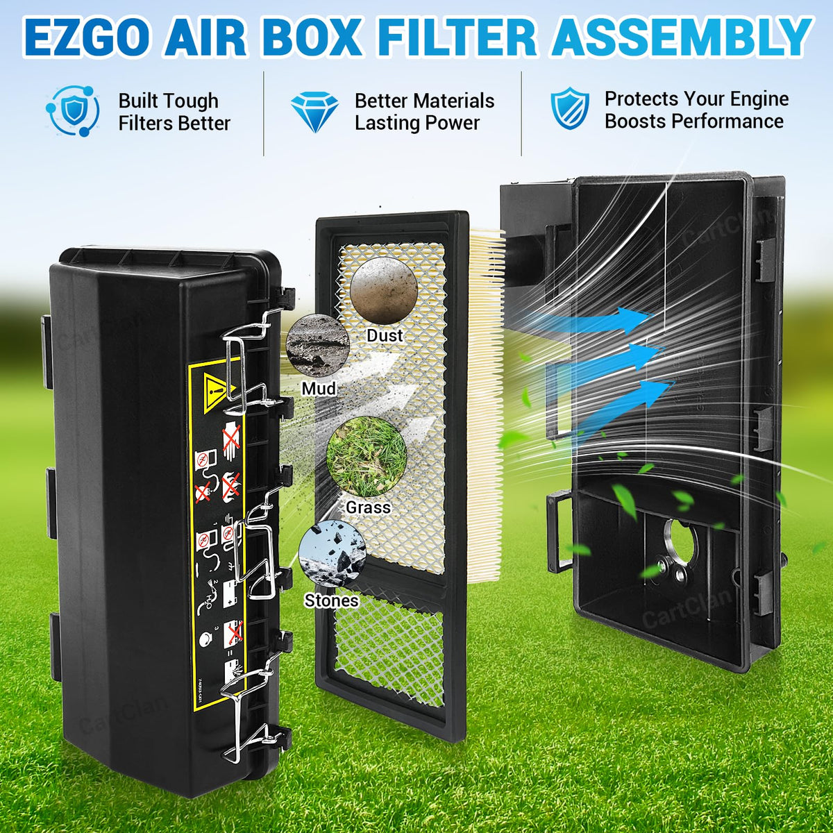 CartClan EZGO air filter element provides high-efficiency filtration for engine longevity