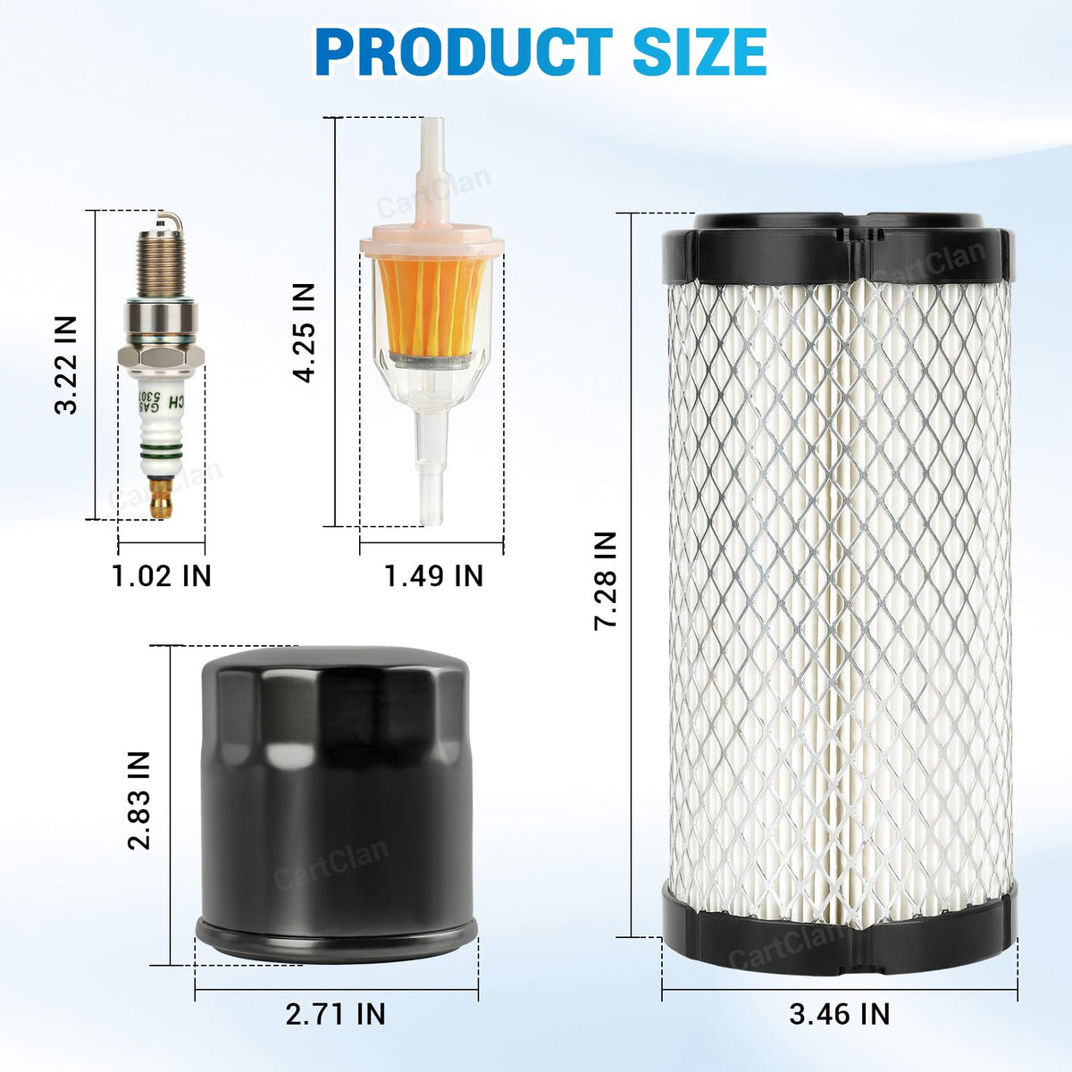 CartClan EZGO air filter element improving engine breathing and flow.