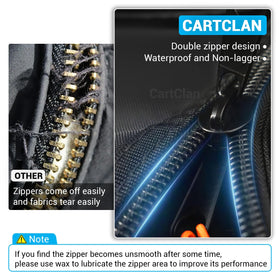CartClan EZGO enclosure mirror holes ensure safe driving visibility.