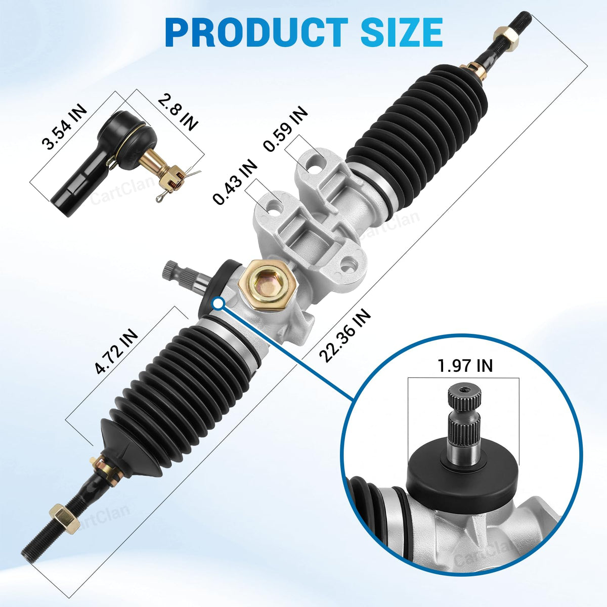 CartClan EZGO RXV grease-end tie-rod supports smoother steering adjustments.