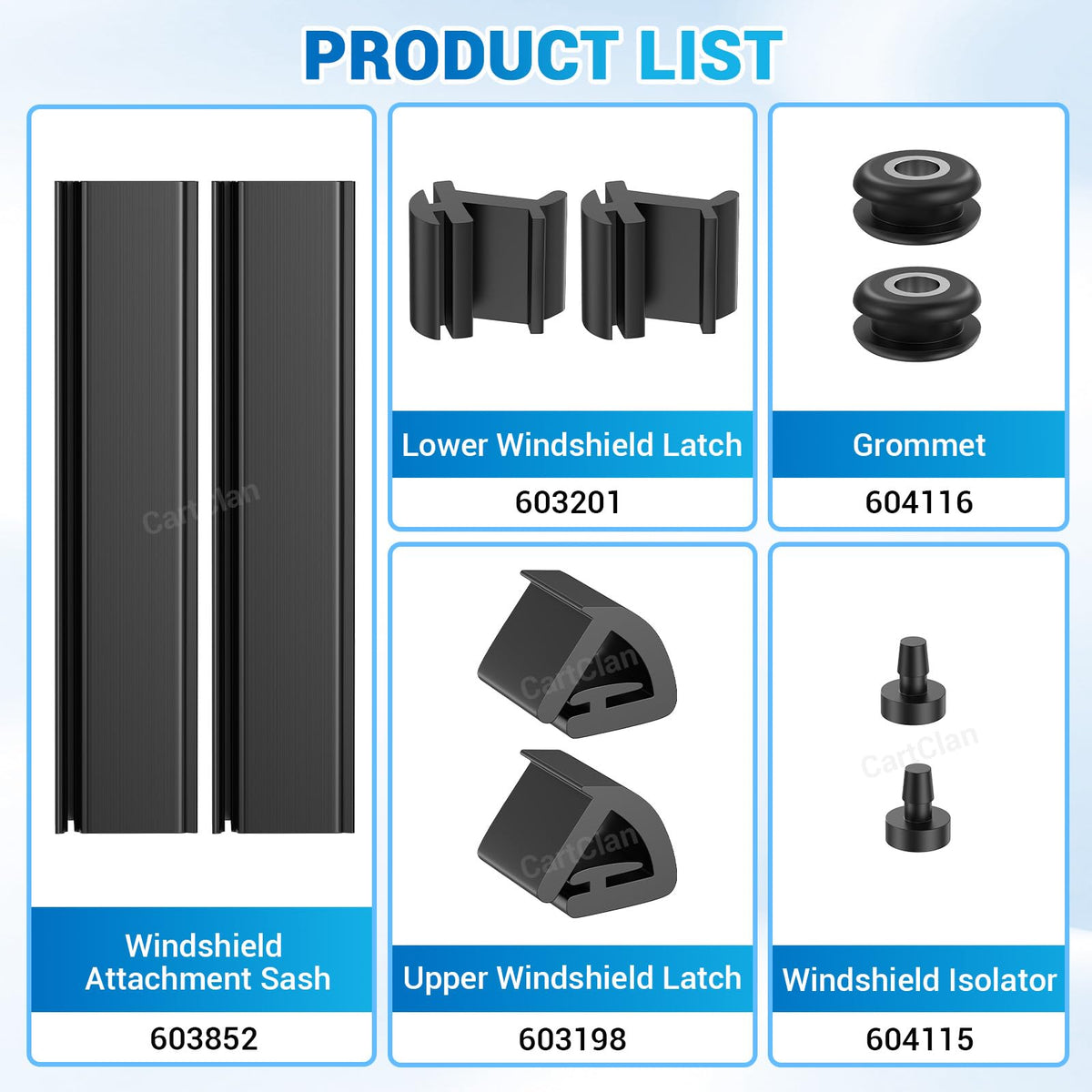 CartClan EZGO RXV clips kit instruction visuals help setup quickly.