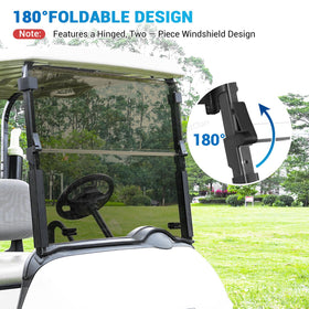 CartClan EZGO RXV windshield includes clips and screws for mounting