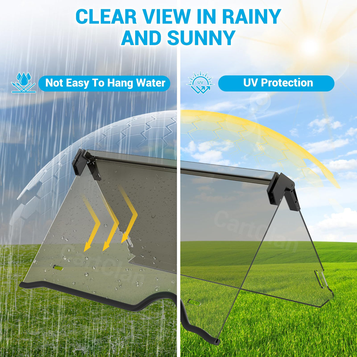 CartClan EZGO RXV windshield quick-install setup under five minutes