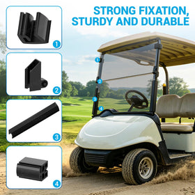 CartClan EZGO RXV windshield foldable mechanism in action