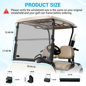 CartClan EZGO RXV windshield installation process shown with hardware
