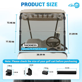 CartClan EZGO RXV windshield provides UV protection for interior
