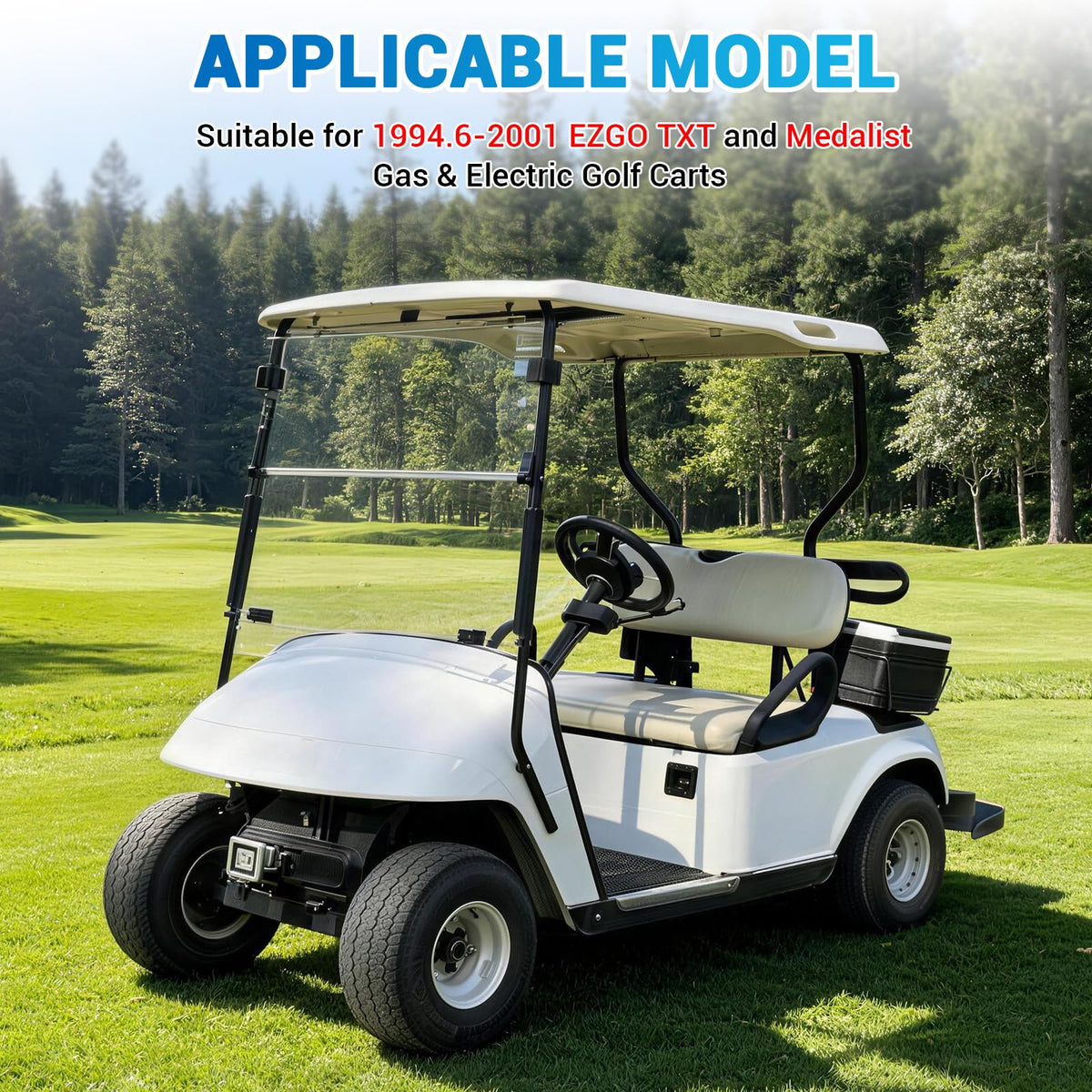 CartClan EZGO steering box package with OEM numbers for easy compatibility checks.