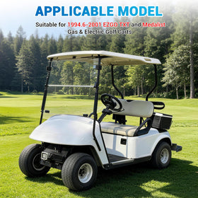 CartClan EZGO steering box package with OEM numbers for easy compatibility checks.