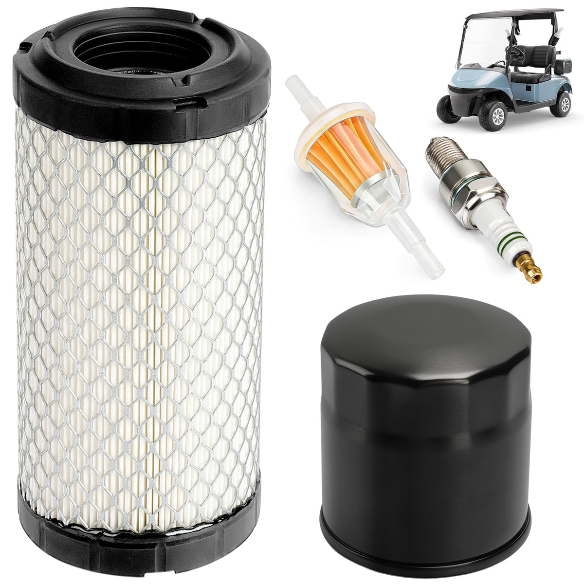 CartClan EZGO tune up kit packaging with components ready for maintenance.