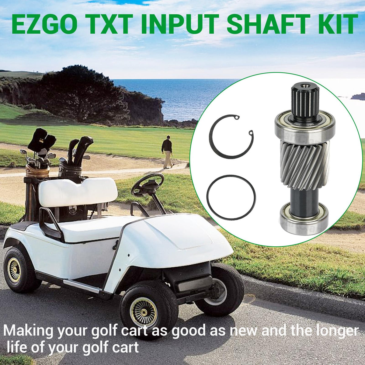 CartClan EZGO TXT input shaft kit may reduce differential and motor noise